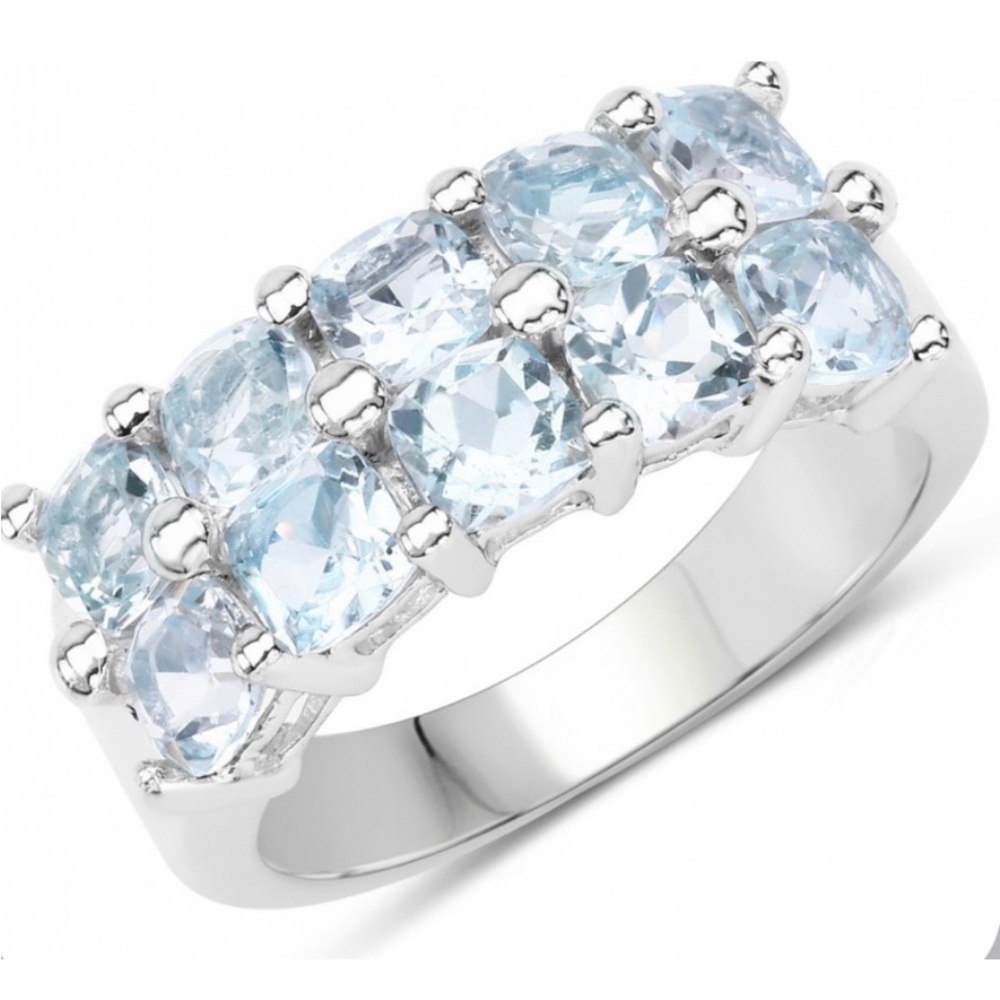 Ring-White Gold
Rhodium Over Sterling Silver 3.60 CTW Topaz Size 7 Designer Ring